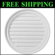 Lightweight 22" Round Urethane Gable Vent, Primed for Decorative Spaces