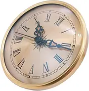 1set DIY Mute Decorative Wall Clock Retro Style Metal Quartz Clock with Roman Numerals Compact Present for Home Office Decor