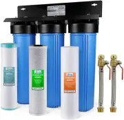 iSpring Under Sink Whole House Water Filter System + Connectors,CTO Reduce Metal