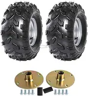YC Yier 2pcs 18x9.5-8 18x9.50-8 Tires with Rims 4 Bolt 8 inch Go Kart Wheels w/ 23T Rear Axle Hubs for ATV Quad Buggy Golf Cart Lawn Mower Garden Tractor Turf Tires