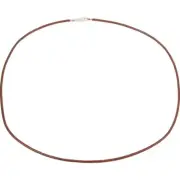 Leather Cord Necklace Silver Clasp Sienna String 16"
