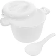 ABOOFAN Microwave Rice Cooker Dual Handle Food Container for Cooking Rice Veggies and Noodles Bowl with Lid for Quick Meals Office