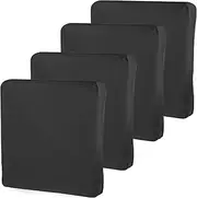 4Pcs Patio Seat Cushion Replacement Covers, (Cushions are Not Included) Waterproof Cover with Zipper Outdoor Cushion Slicovers Dust-Proof Cushion Slip Covers for Patio Garden Backyard (Dark Gray)