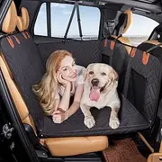 Dog Car Seat Cover for Pets,Pet Car Cover Waterproof Cat Dog Back Seat Hammock Nonslip Protector Mat,Dog Seat Cover,Backseat Covers for Auto Van SUV,Foldable Seat Covers (Black)
