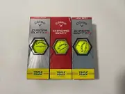 3 Callaway Chrome Soft Triple Track plus 6 Low Spin, golf balls Neon Yellow