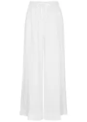 Faithfull The Brand Conigli Wide-leg Linen Trousers - White - XL (UK16 / XL) XL (UK16 / XL)