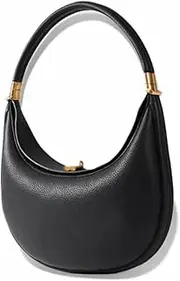 [Generic] Women's Leather Crescent Shoulder Bag with Adjustable Strap & Trendy Half-Moon Design