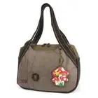 New Chala Bowling Zip Tote Shoulder Large Bag Stone Gray MUSHROOM Coin Purse