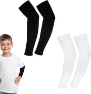 [HJDJBD] 2 Pairs of Arm Sleeves Gaming, Arm Sleeve, Arm Protector, Sports Arm Warmers Children, Breathable Summer Arm Warmers, Anti-UV Compression Arm Warmers, for Boys Girls Volleyball Basketball Arm