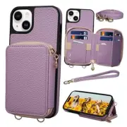Keallce Compatible with iPhone 15 Plus 6.7 inch Case Wallet, Crossbody Purple