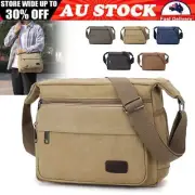 Mens Messenger Cross Body Bag Canvas Shoulder Over Holiday Travel Handbag Bags