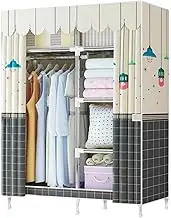 Polyester Portable Closets Space Saving Portable Wardrobe with 1 Hanging Rod Strong Portable Wardrobe Clothes Closet