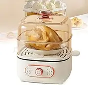 2-in-1 10.5L Electric Steamer, 1200w Automatic Electric Cooker,Stainless Steel 2.5l Bottom Pot and 4L Steam Tray, Visual Steamer, Upper Steamer and Lower Cooker, for Family 2-5 Use