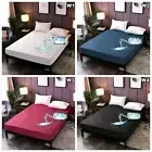 Waterproof Mattress Protector Fitted Sheet Single Double Queen King Size Bedding