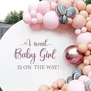 CIEQR Sweet Baby Girl Sign Decal for Baby Shower Decorations - Gender Reveal Sign Decal, Baby Shower Party Decal Sign for Party, Balloon Arch, Backdrop, Room..., Purple