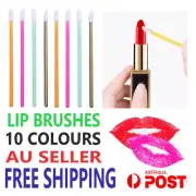 Disposable Lip Brush Lip Wands Gloss Lipstick Applicator Brushes 10 Colours