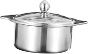 HOMOBABE Divided Hot Pot Cooking Pot with Lid Dual Flavor Design for Induction Cookers for Family Gatherings and Commercial Use Versatile Kitchen Cookware
