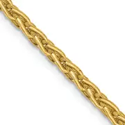 14K Yellow Gold 22 Inch 3mm Parisian Wheat With Lobster Clasp Chain