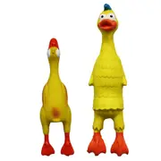 2PK Paw Play Latex Rubber 23cm Chicken/33cm Duck Squeaky Dogs Play Chew Toys Set