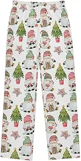 [ZZXXB] Gnome with Pine Tree Boys Long Pants Soft Trousers Elastic Waist Kids Lounge Bottoms with Pockets S-XL