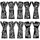 Large Henna Tattoo Stencil Kit - 10 Sheets, Reusable Adhesive Templates for Wome