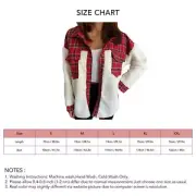 (M) Womens Plaid Fleece Stitching Coat Turn Down Collar Button Down