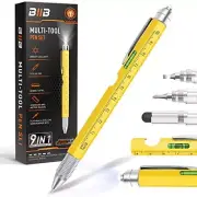 Stocking Stuffers Gifts for Men, 9 in 1 Multitool Pen, Cool Gadgets for Yellow