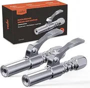 TRILINK Grease Gun Coupler 2-Pack, Quick Release Grease Gun Tips with One-Hand Operation, 6-Jaw Locking, Grease Gun Adapter Fits 1/8" NPT Thread, SAE & Metric Zerk Fittings