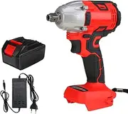 Cordless brushless Electric Wrench, 1/2" Impact Wrench 520N.M high Torque Lithium ion Battery Hand Drill Installation, Suitable for Construction site Shelf, Maintenance, Woodworking,1 Battery