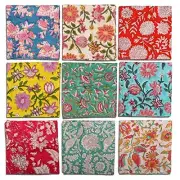 DIYANAIMPEX 10 Pc Cotton Cloth Napkins Hand Block Print Hand Made Multicoloured