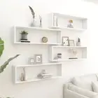 Wall Cube Shelves 4 pcs White 100x15x30 cm Engineered Wood