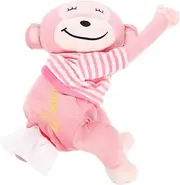 TINEASUR Cute Tissue Box Refillable Tissue Holder Cartoon Monkey Design Easy Installation for Home Car for Living Bathroom