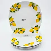 MIKASA Set of 4 Lemon Garden Bone China Dinner Plates