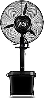 Black Floor Fan, Humidification Cold Fog Fan, Cooling Mist Fan with 46L Water Tank, Industrial Standing Fan