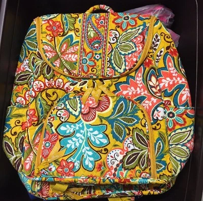 NWT Vera Bradley Double Zip Backpack Bookpack Retired Provençal
