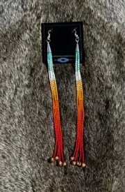 Navajo Beaded Earrings With juniper berries