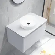 ACA White 760mm Vanity Unit 35x35cm Basin Bath Cabinet Storage Wall Hung Sink Set
