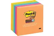 Post-It Super Sticky Notes 76x76mm Rio De Janeiro Colours Square Pack 5 Pads Assorted Colours