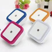 Intelligent Optical Control Square Colorful LED Night Light US Plug 25 PINK