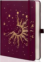 MGGAO Sun & Moon Journals for Women Men, A5 Hardcover Notebooks for Writing for Work, Travel, School,318 Numbered Pages, 14.7 x 21.4 cm
