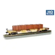 Bachmann 18934 HO 52' FLAT DESERT CAMOUFLAGE with CRATES