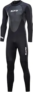 Wetsuit Men Women 3 mm Long Sleeve Full Body Wetsuit with Back Zip for Spearfishing Surfing Snorkelling Canoeing Diving Suit