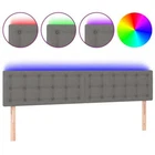 LED Lights Headboard Bed Frame Head Bedhead Board Grey Fabric 200cm King Size