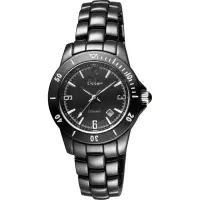 在飛比找momo購物網優惠-【Diadem】黛亞登 菱格紋雅緻陶瓷手錶-黑/35mm(8