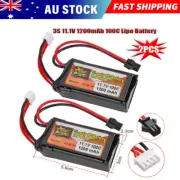 2PCS 11.1V 1200mAh 3S Lipo Battery 100C SM Plug For RC Helicopter Drone Airplane