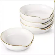 2.7 Inches Mini Ceramic Spoon Rests, Gold Rim Kitchen Spoon Rests, Mini Cooking