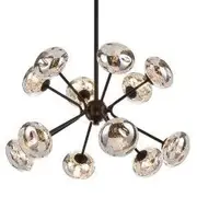 Telbix Lighting Varlin 12 Light Iron & Bubble Glass Pendant Light - Black
