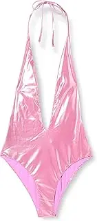 [Pinko] Women's Carrisa Costume Tecno Jersey Lamina Eff. Wet One Piece Swimsuit