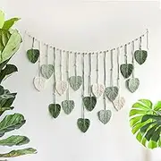 TRBSXRT Macrame Wall Hanging - Leaves Tapestry Wall Art for Living Room, Bedroom (47.2 x 30 inches)
