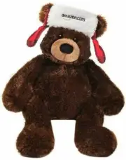 New Gund Amazon Plush 15” Brown Bear with Fargo Hat Exclusive 6th edition